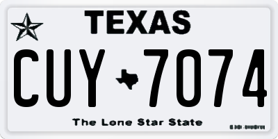 TX license plate CUY7074