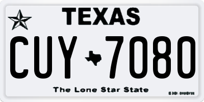 TX license plate CUY7080