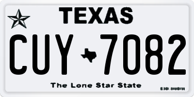 TX license plate CUY7082