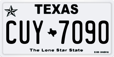 TX license plate CUY7090