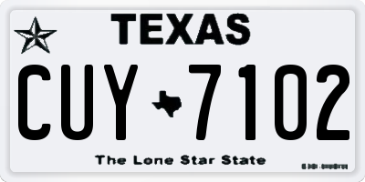 TX license plate CUY7102