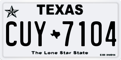 TX license plate CUY7104