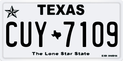 TX license plate CUY7109