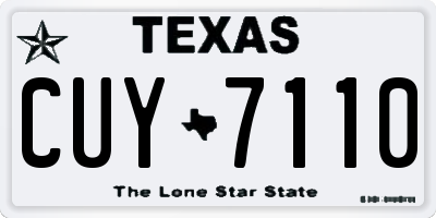 TX license plate CUY7110