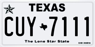 TX license plate CUY7111