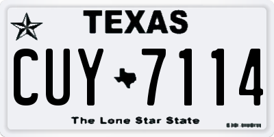 TX license plate CUY7114