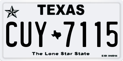 TX license plate CUY7115