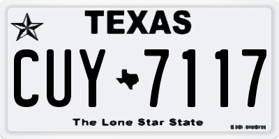 TX license plate CUY7117