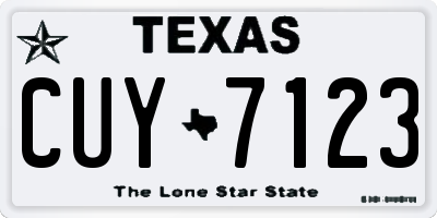 TX license plate CUY7123