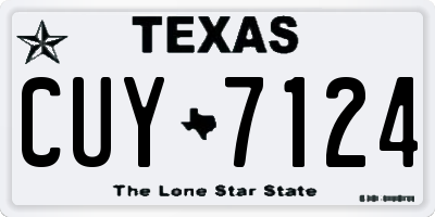 TX license plate CUY7124