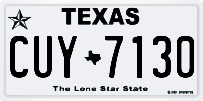 TX license plate CUY7130