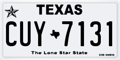 TX license plate CUY7131