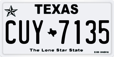 TX license plate CUY7135