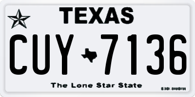 TX license plate CUY7136