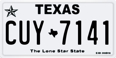 TX license plate CUY7141