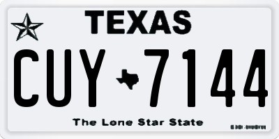 TX license plate CUY7144