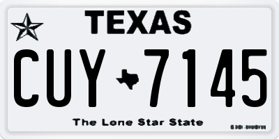 TX license plate CUY7145