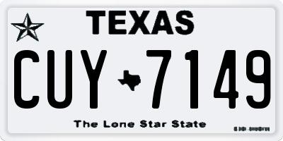 TX license plate CUY7149