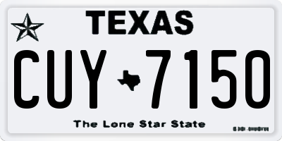 TX license plate CUY7150