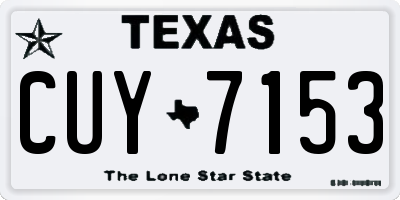 TX license plate CUY7153