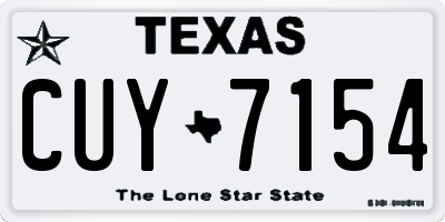 TX license plate CUY7154