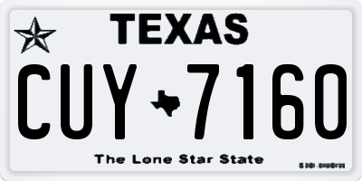TX license plate CUY7160