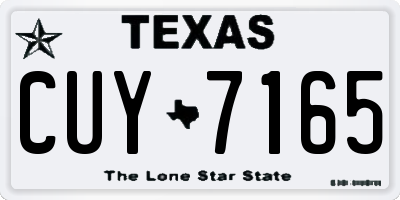 TX license plate CUY7165