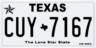 TX license plate CUY7167