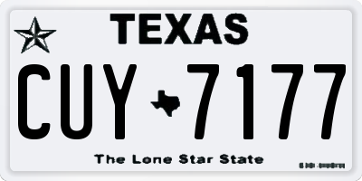 TX license plate CUY7177