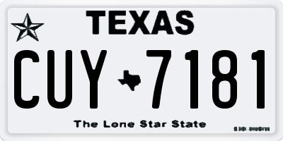 TX license plate CUY7181