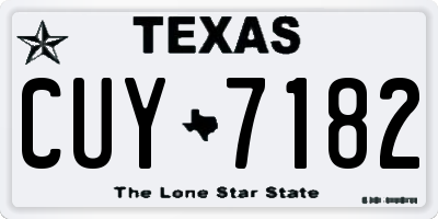 TX license plate CUY7182