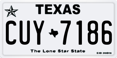 TX license plate CUY7186