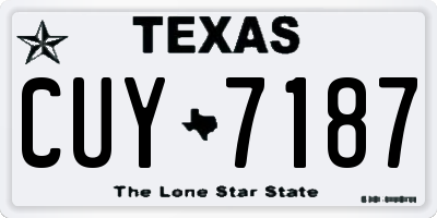 TX license plate CUY7187