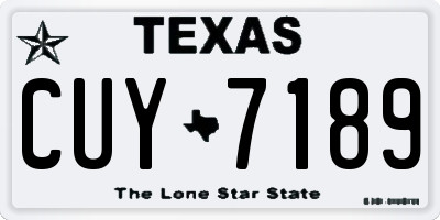 TX license plate CUY7189