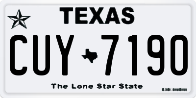 TX license plate CUY7190