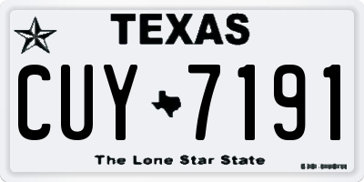 TX license plate CUY7191