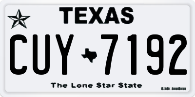 TX license plate CUY7192