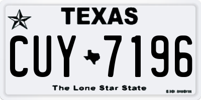 TX license plate CUY7196