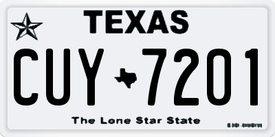 TX license plate CUY7201