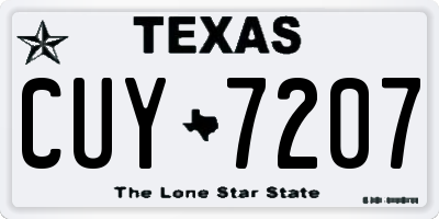 TX license plate CUY7207