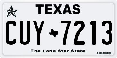TX license plate CUY7213