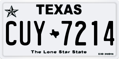 TX license plate CUY7214