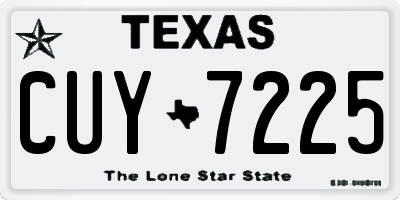 TX license plate CUY7225