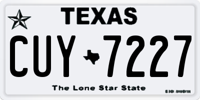 TX license plate CUY7227