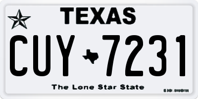 TX license plate CUY7231