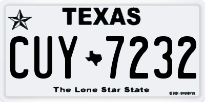 TX license plate CUY7232