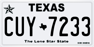 TX license plate CUY7233