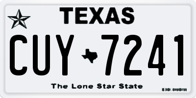 TX license plate CUY7241