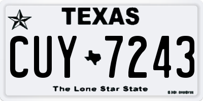 TX license plate CUY7243