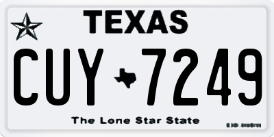 TX license plate CUY7249